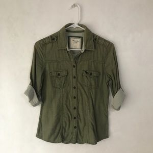 Abercrombie and Fitch olive green button up